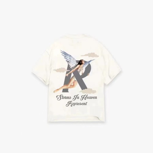 REPRESENT ANGEL PRINT TEE BEIGE