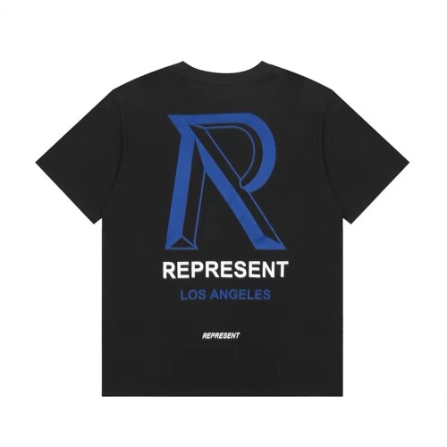REPRESENT R LOGO TEE BLACK/BLUE
