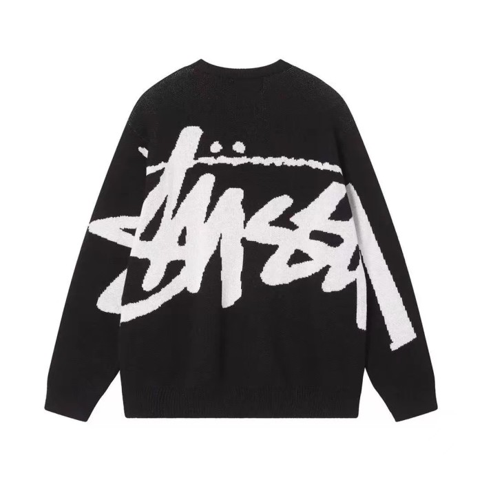 STUSSY LOGO SWEATER BLACK