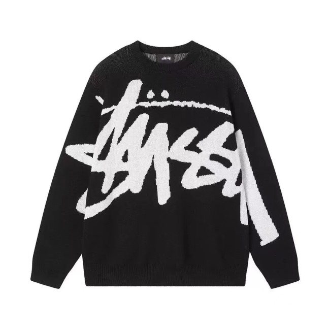 STUSSY LOGO SWEATER BLACK