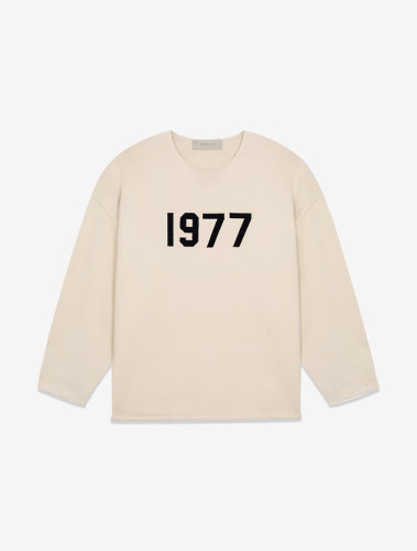 FOG FEAR OF GOD ESSENTIALS 22 1977 flocked crew neck sweater
