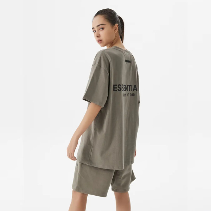 FOG Fear of God 21 Reproduced short -sleeved Essentials Summer casual T -shirt Moss
