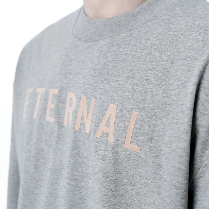 FOG FEAR OF GOD Season 8 main line flocking short-sleeved loose T-shirt Dark heather gray