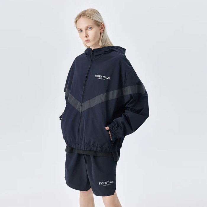 FOG FEAR OF GOD double line reflective jacket ESSENTIALS retro casual jacket