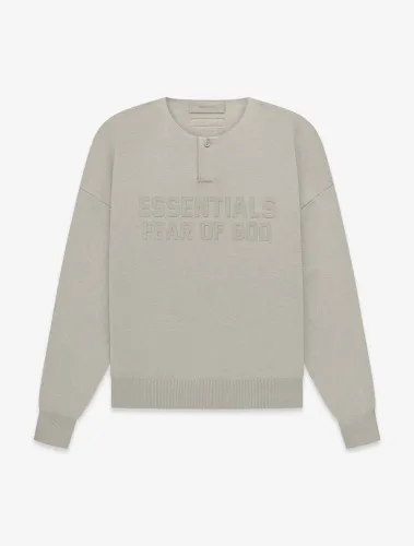 FOG FEAR OF GOD ESSENTIALS 23 Multi-stitch henley neck sweater