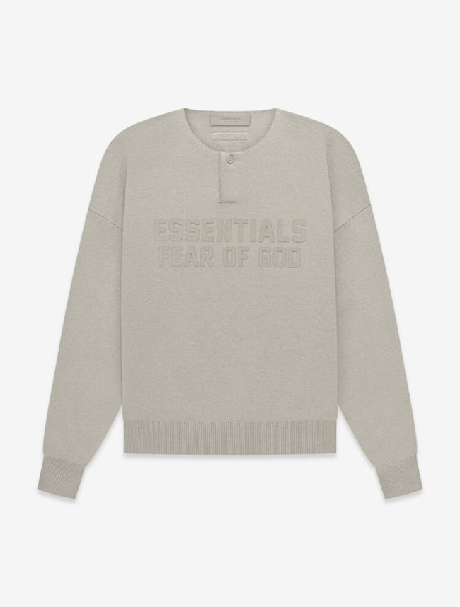 FOG FEAR OF GOD ESSENTIALS 23 Multi-stitch henley neck sweater