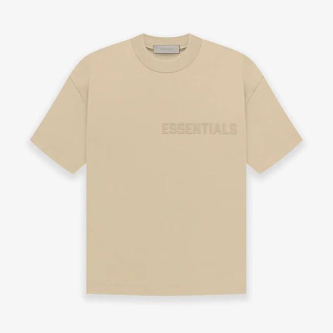 FOG FEAR OF GOD 23 ESSENTIALS double line single row printed T-shirt sandy white