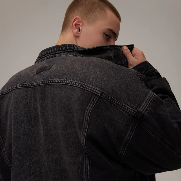 FOG FEAR OF GOD 22 multi-line denim jacket ESSENTIALS retro washed distressed jacket
