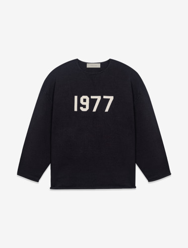 FOG FEAR OF GOD ESSENTIALS 22 1977 flocked crew neck sweater
