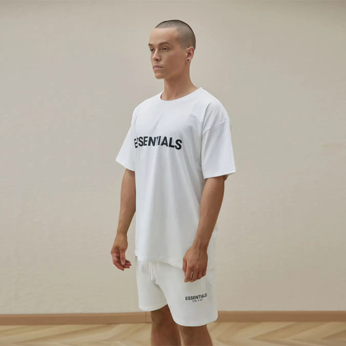 FOG Fear of God 20 Reproduced Short -sleeved Essentials Loose Round Neck T -shirt white