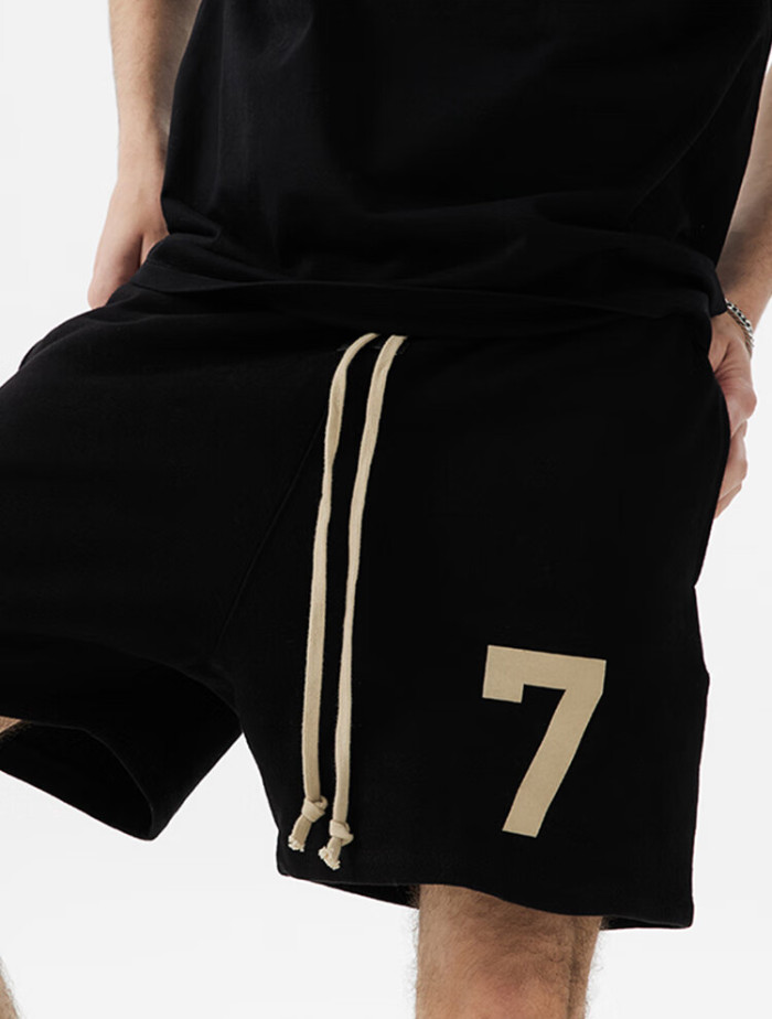 FEAR OF GOD Mainline 7-character flocked shorts