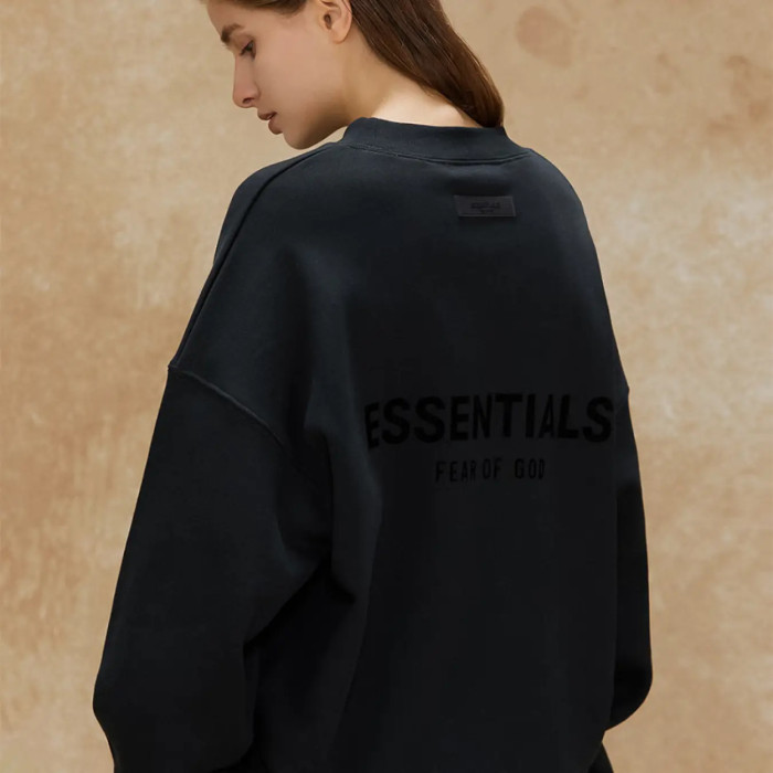 FOG FEAR OF GOD ESSENTIALS double-row flocked crew neck sweatshirt