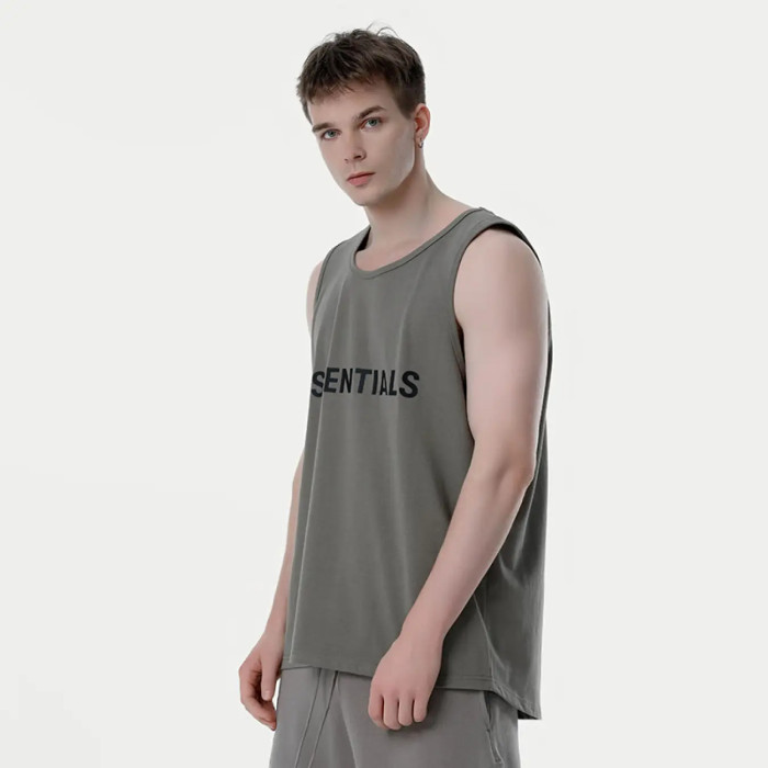 FOG FEAR OF GOD vest ESSENTIALS casual loose bottoming shirt charcoal gray