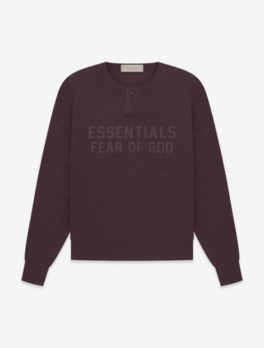 FOG FEAR OF GOD ESSENTIALS 23 Multi-stitch henley neck sweater