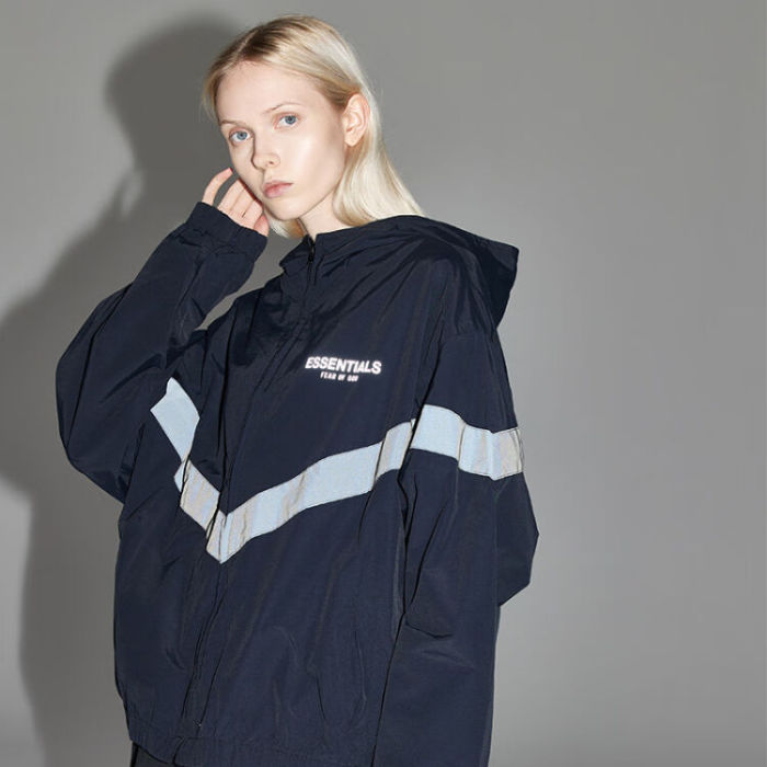 FOG FEAR OF GOD double line reflective jacket ESSENTIALS retro casual jacket