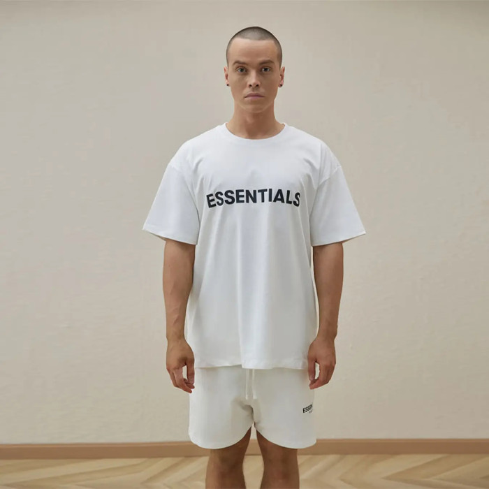 FOG Fear of God 20 Reproduced Short -sleeved Essentials Loose Round Neck T -shirt white