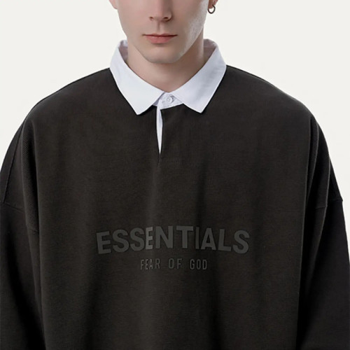 FOG FEAR OF GOD 23 double thread waffle POLO collar sweatshirt ESSENTIALS casual top