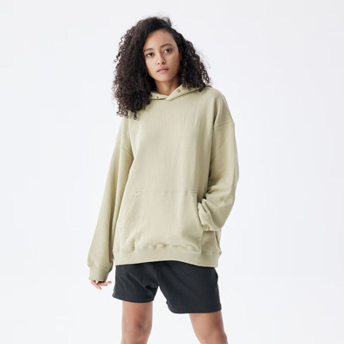 FOG FEAR OF GOD Season 7 FG flocked hoodie casual loose sweatshirt avocado color