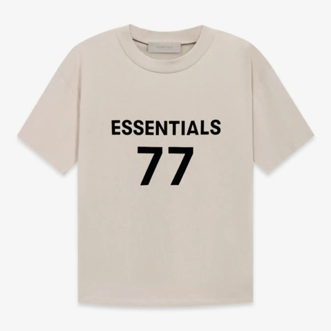FOG Fear of God 23 Reunion Line 77 Velvet Short -sleeved ESSENTIALS casual T -shirt   wheat-colored