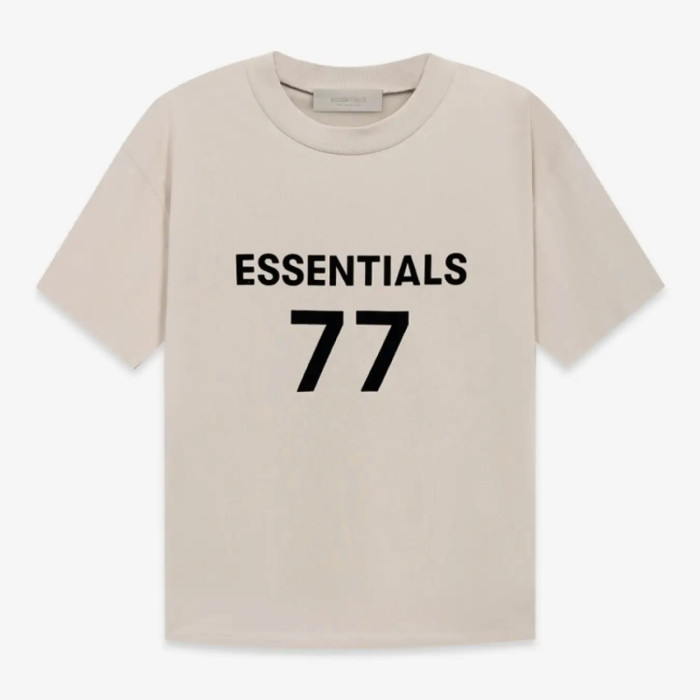 FOG Fear of God 23 Reunion Line 77 Velvet Short -sleeved ESSENTIALS casual T -shirt   wheat-colored