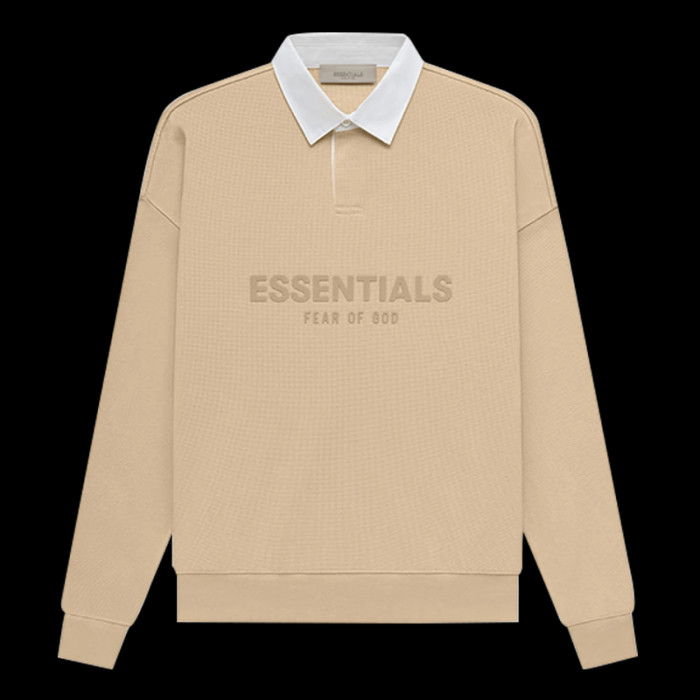 FOG FEAR OF GOD 23 double thread waffle POLO collar sweatshirt ESSENTIALS casual top