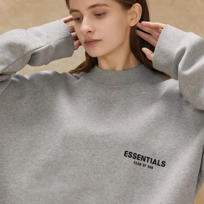 FOG FEAR OF GOD ESSENTIALS double-row flocked crew neck sweatshirt