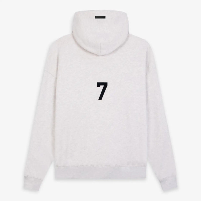 FOG FEAR OF GOD Season 7 main line flocked ABC letter hoodie casual loose sweatshirt gray