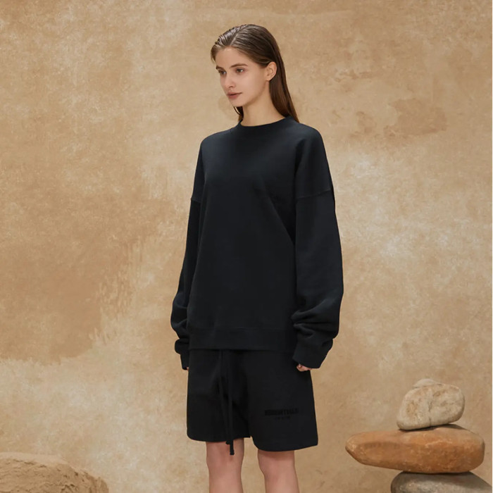 FOG FEAR OF GOD ESSENTIALS double-row flocked crew neck sweatshirt