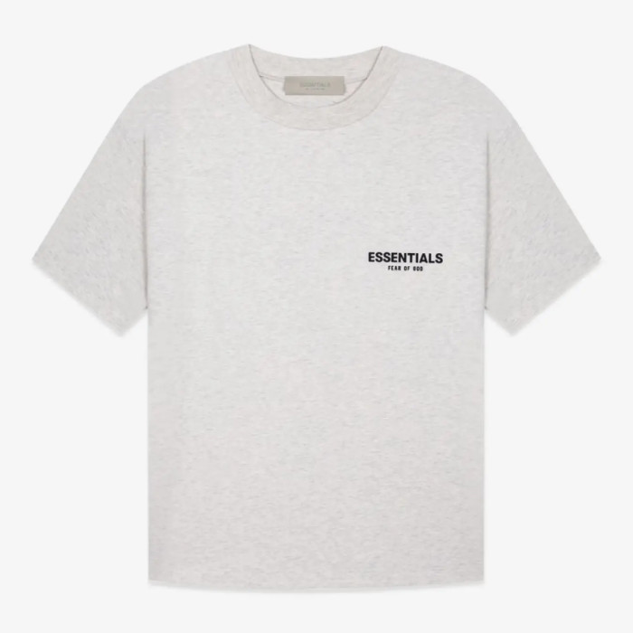 FOG FEAR OF GOD 22 multi-stitched back double row flocking ESSENTIALS letter T-shirt light oatmeal