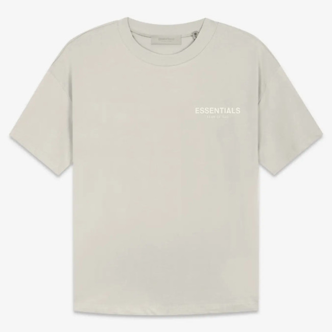 FOG FEAR OF GOD 22 ESSENTIALS double line single row flocking loose T-shirt wheat-colored