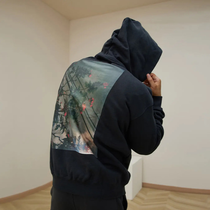 FOG FEAR OF GOD double line floral hoodie ESSENTIALS casual loose retro sweatshirt