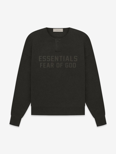 FOG FEAR OF GOD ESSENTIALS 23 Multi-stitch henley neck sweater