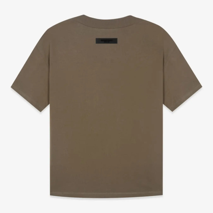 FOG FEAR OF GOD 22 ESSENTIALS double line single row flocking loose T-shirt brown black