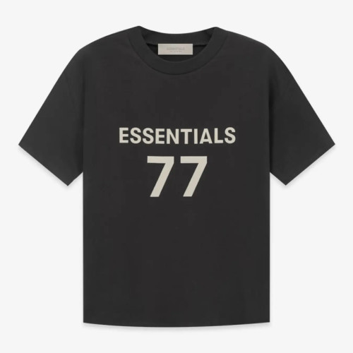 FOG Fear of God 23 Reunion Line 77 Velvet Short -sleeved ESSENTIALS casual T -shirt Black