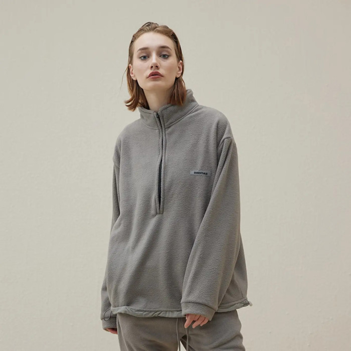 FOG FEAR OF GOD Polar Fleece Sweater ESSENTIALS Casual Half-Zip Top Jacket