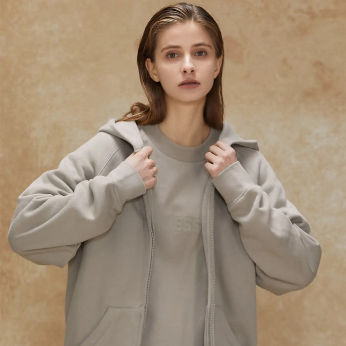 FOG FEAR OF GOD 22 double-line cardigan jacket ESSENTIALS casual loose hooded sweatshirt