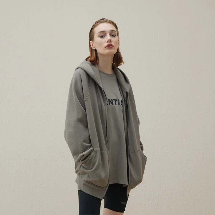 FOG FEAR OF GOD 20 multi-thread zipper cardigan ESSENTIALS letters casual loose sweatshirt