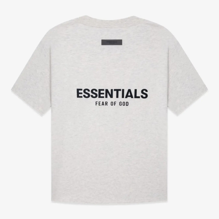 FOG FEAR OF GOD 22 multi-stitched back double row flocking ESSENTIALS letter T-shirt light oatmeal