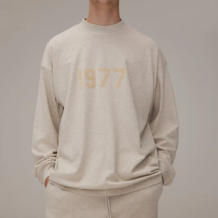 FOG Fear of God 1977 retro leisure bottoming shirt 22 Reunion line long sleeves light grey