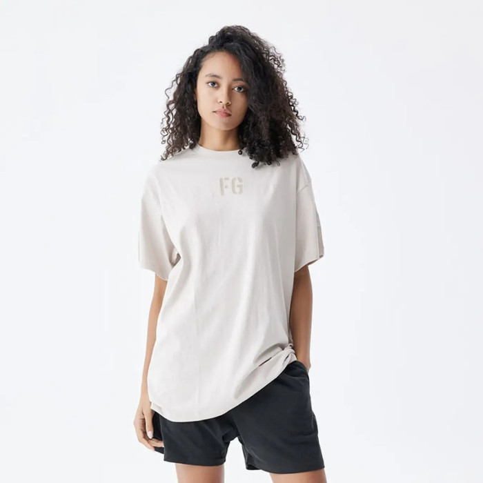 FOG FEAR OF GOD Season 7 FG main line loose T-shirt beige gray