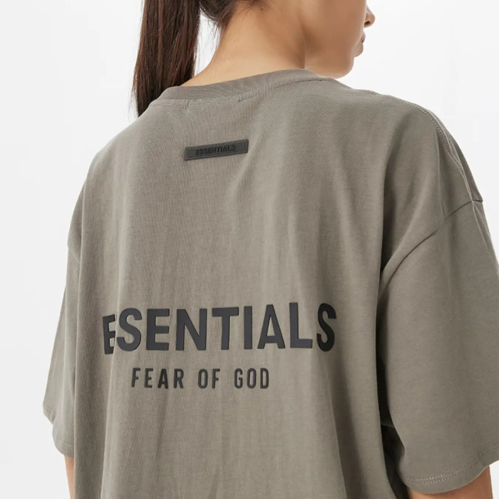 FOG Fear of God 21 Reproduced short -sleeved Essentials Summer casual T -shirt Dark brown