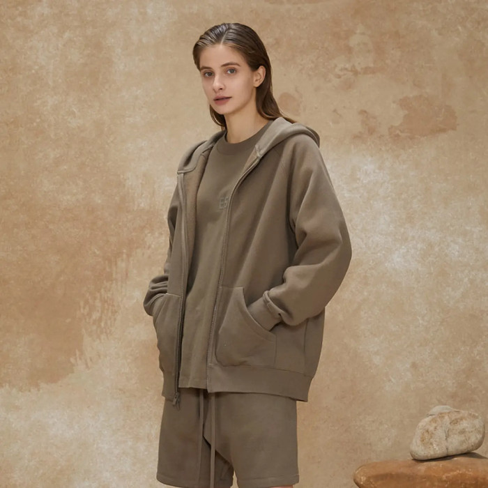 FOG FEAR OF GOD 22 double-line cardigan jacket ESSENTIALS casual loose hooded sweatshirt