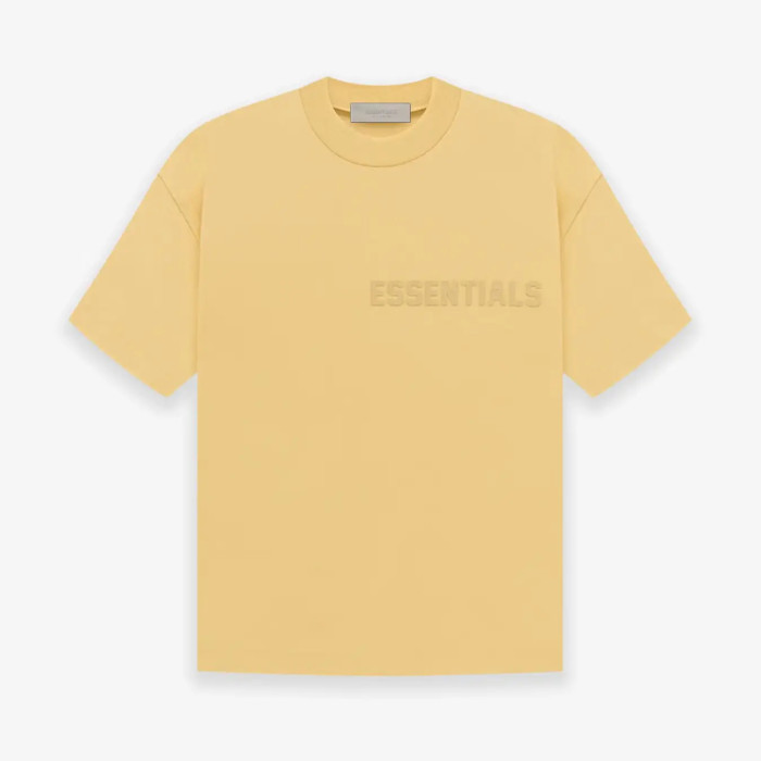FOG FEAR OF GOD 23 ESSENTIALS double line single row printed T-shirt Goose yellow