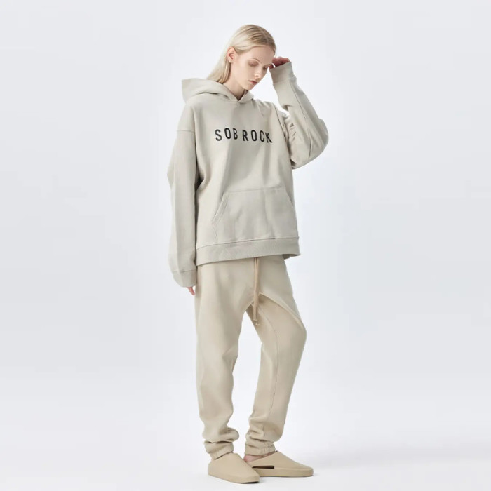 FOG FEAR OF GOD mainline band hoodie casual oversize sweatshirt Sand color