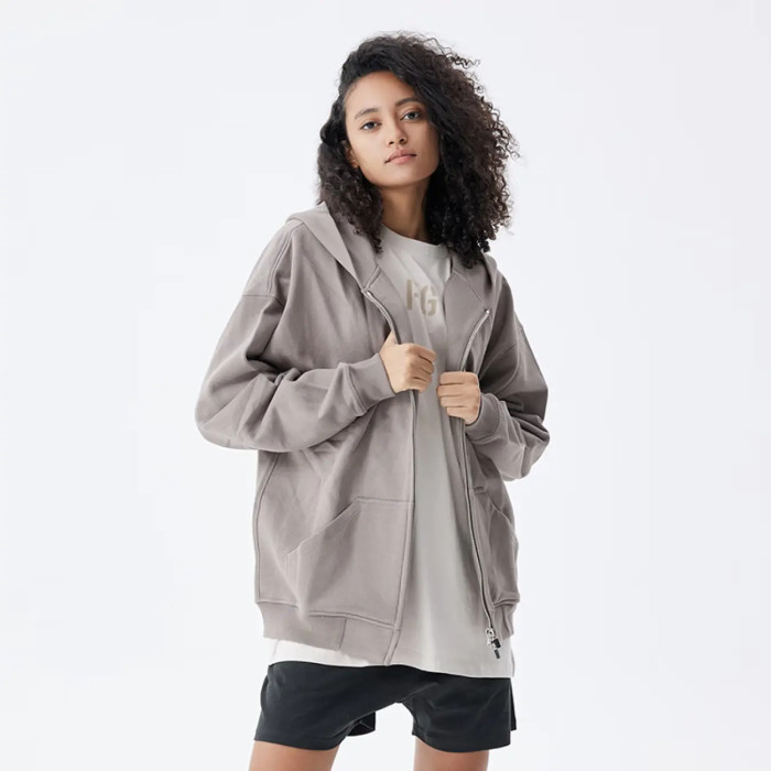 FOG FEAR OF GOD zipper cardigan jacket casual hooded sweatshirt earth gray