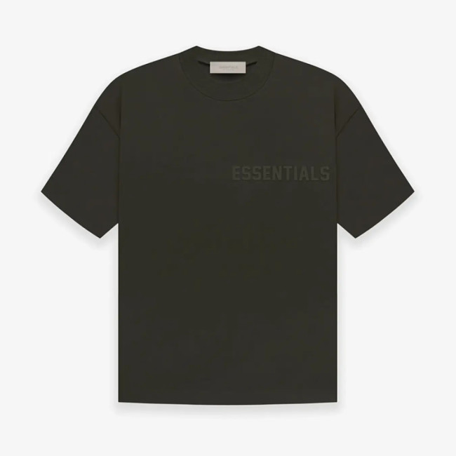 FOG FEAR OF GOD 23 ESSENTIALS double line single row printed T-shirt light black