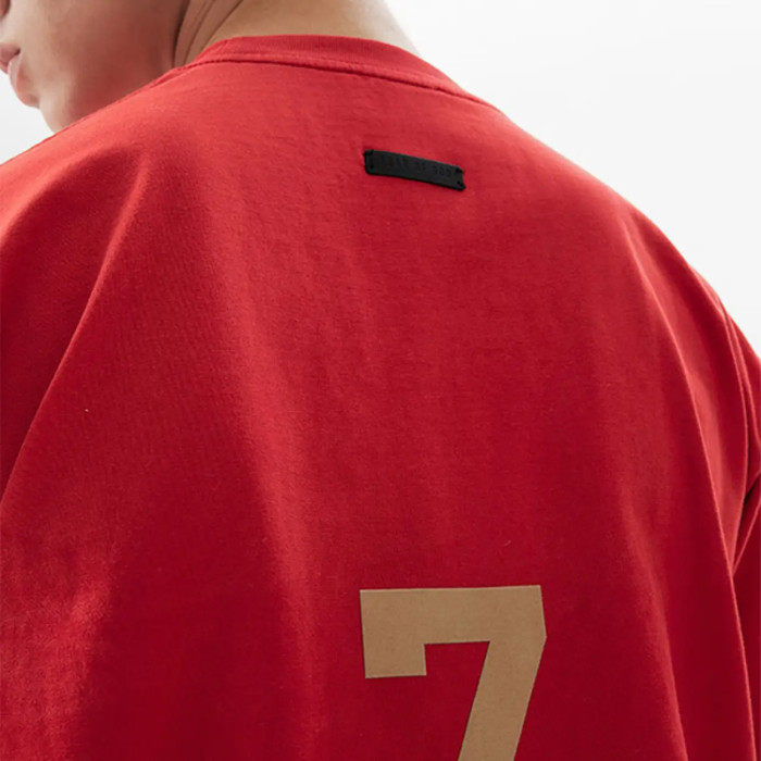 FOG FEAR OF GOD Season 7 main line 7-word loose casual T-shirt red