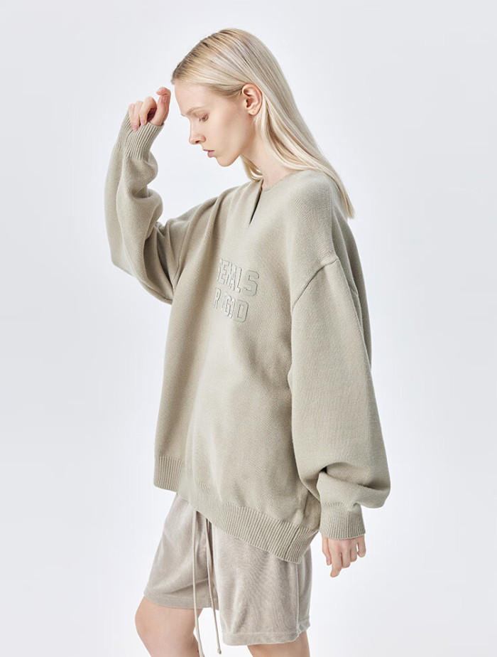 FOG FEAR OF GOD ESSENTIALS 23 Multi-stitch henley neck sweater