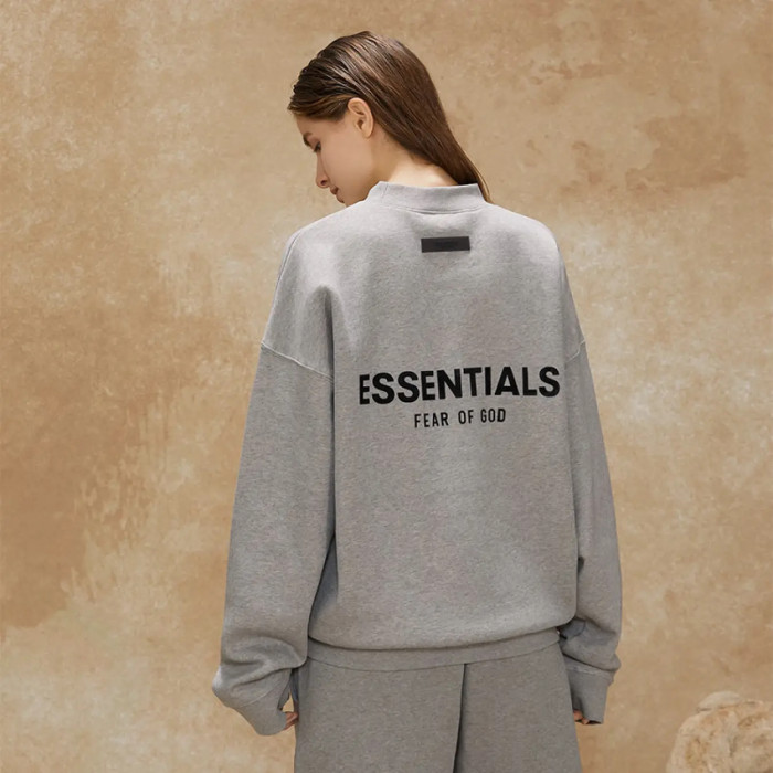 FOG FEAR OF GOD ESSENTIALS double-row flocked crew neck sweatshirt