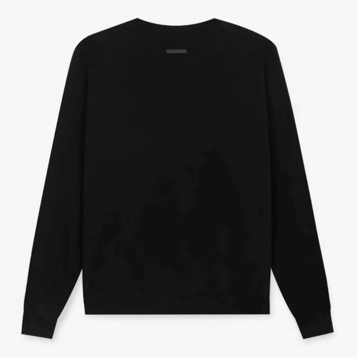 FOG FEAR OF GOD main line letter G flocked round neck sweatshirt casual loose black
